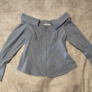 Off-The-Shoulder Long Sleeve Blouse - JONATHAN SIMKHAI